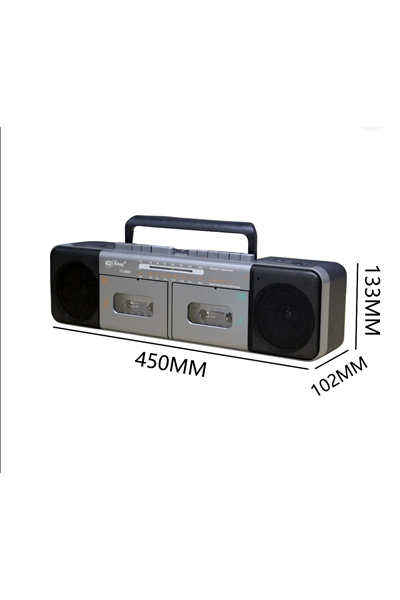 Bluetooth özellikli ekru renkli şarjlı müzik seti FM radyo USB MP3 çalar kaset çalar