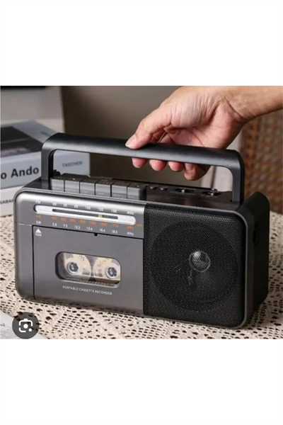 Bluetooth özellikli gri kaset çalar teyp, FM radyo, USB ve MP3 oynatıcı, 2 yıl garantili
