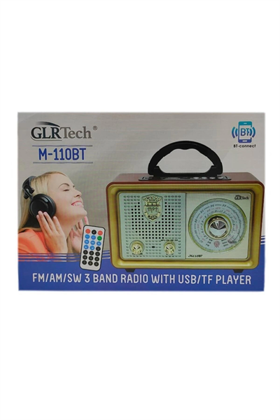 Bluetooth özellikli kahverengi nostaljik radyo USB SD kart girişli 2 yıl garantili