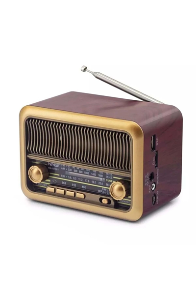 Bluetooth özellikli kahverengi taşınabilir nostaljik radyo MP3 çalar 2 yıl garantili
