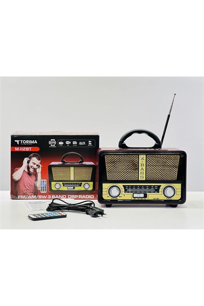 Bluetooth özellikli kumandalı nostaljik radyo siyah 2 yıl garantili - Elektronik