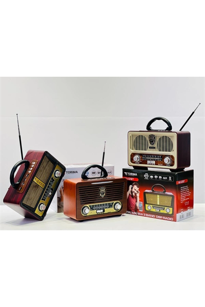 Bluetooth özellikli kumandalı nostaljik radyo siyah 2 yıl garantili - Elektronik