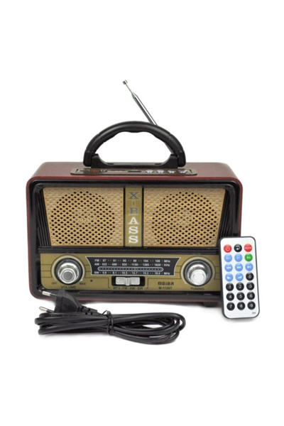 Bluetooth özellikli şarjlı nostaljik radyo USB SD MP3 destekli çok renkli 2 yıl garantili