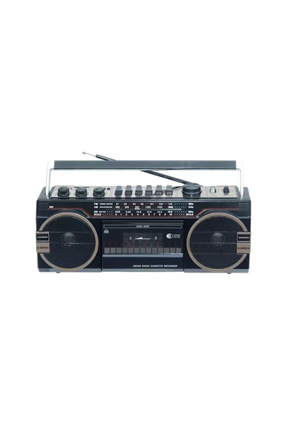 Bluetooth özellikli siyah nostaljik radyo USB SD FM kaset çalar 2 yıl garantili - Elektronik