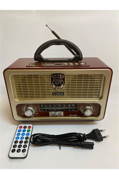 Bluetooth özellikli turuncu nostaljik radyo kumandalı usb müzik çalar 2 yıl garantili