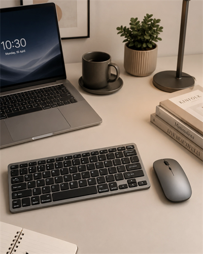 Bluetooth ve 2.4G Destekli Kablosuz Klavye Mouse Seti Şarj Edilebilir