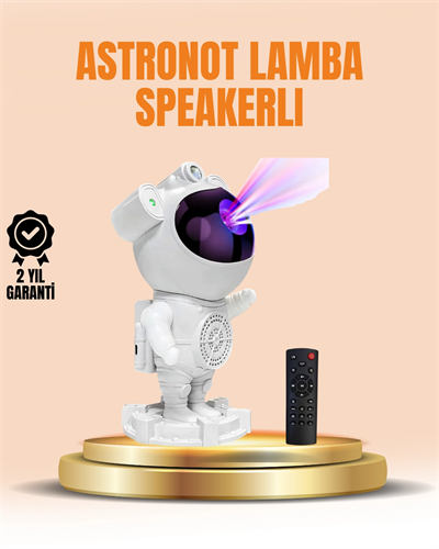 Bluetooth ve Dahili Ses Özellikli Astronot Projeksiyon Lambası