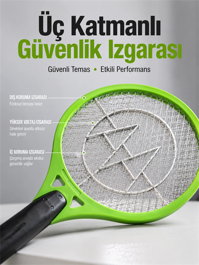 Böcek Önleyici Elektronik Sinek Öldürücü | Üç Katmanlı Güvenlik Izgarası Yeni Nesil