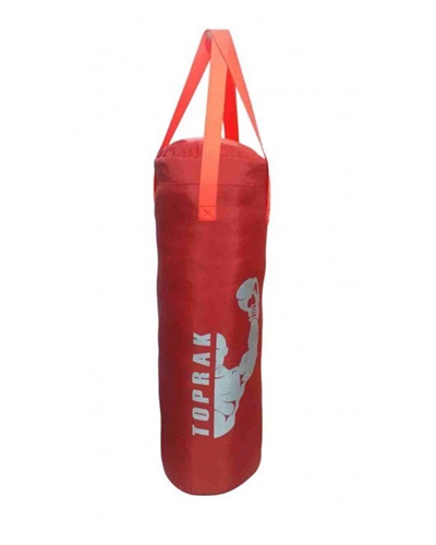 Boks Torbası Eldiven Ve Karabina Hediyeli İçi Dolu 50x20 Cm Kırmızı
