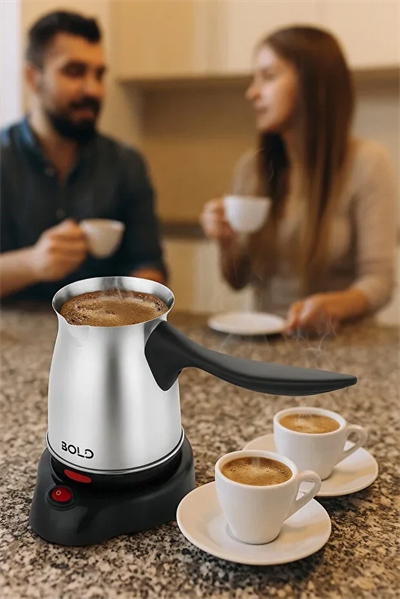 Bold Elektrikli Türk Kahve Pişirme Makinesi Inox Paslanmaz Çelik Cezve Bx40