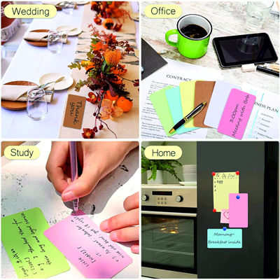 Boş Kelime Kartları 5x8 cm - 50 Adet Oval Kenarlı | Tabu & Not Kartları - Mavi