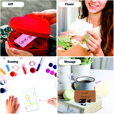 Boş Kelime Kartları 5x8 cm - 50 Adet Oval Kenarlı | Tabu & Not Kartları - Pembe