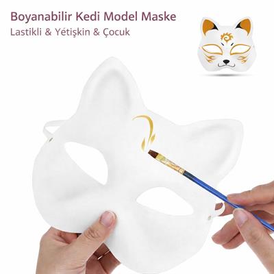 Boyanabilir Kedi Model Maske – Kendi Tasarımını Oluştur (3936)