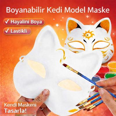 Boyanabilir Kedi Model Maske – Kendi Tasarımını Oluştur (3936)
