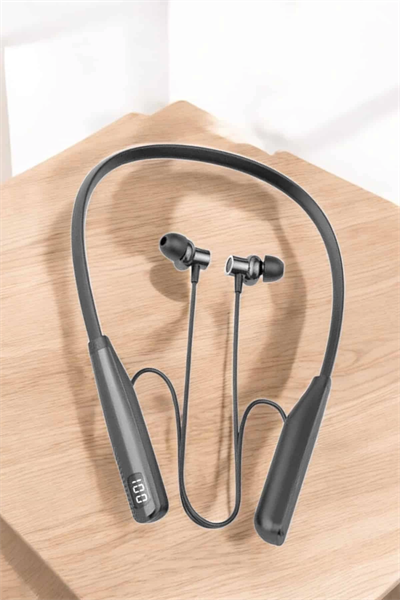 Boyun Askılı Bluetooth Kulaklık Uzun Şarj Süreli Dijital Göstergeli Kablolu