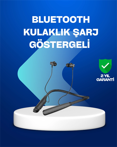 Boyun Askılı Kablosuz Bluetooth Kulaklık – Aktif Gürültü Önleme, LCD Ekranlı