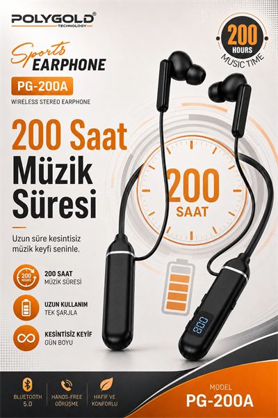 Boyun Askılı Kablosuz Stereo Kulaklık Spor Kullanıma Uygun Mikrofonlu Model