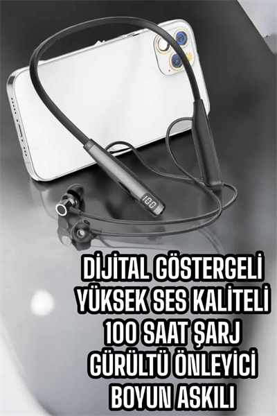 Boyun Bantlı Bluetooth Kulaklık Yüksek Ses Kaliteli 100 Saat Kulaklık