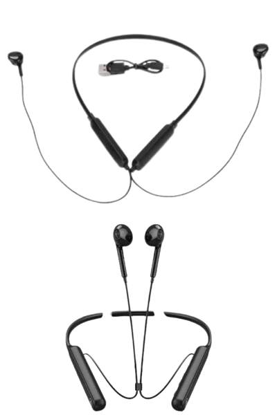 Boyun Bantlı Kablolu Yüksek Ses Kaliteli Bluetooth Kulaklık Uzun Pil Ömrü 100 saat sarj