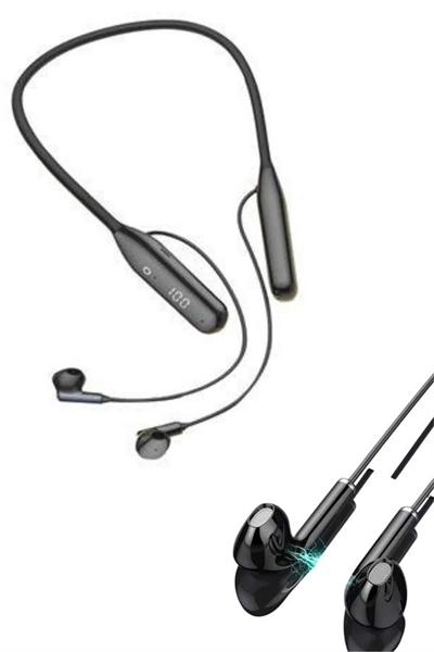 Boyun Bantlı Kablolu Yüksek Ses Kaliteli Bluetooth Kulaklık Uzun Pil Ömrü