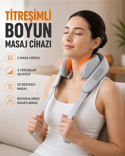 Boyun Masaj Aleti Biyonik Yoğurma Teknolojili 1800mAh Şarjlı