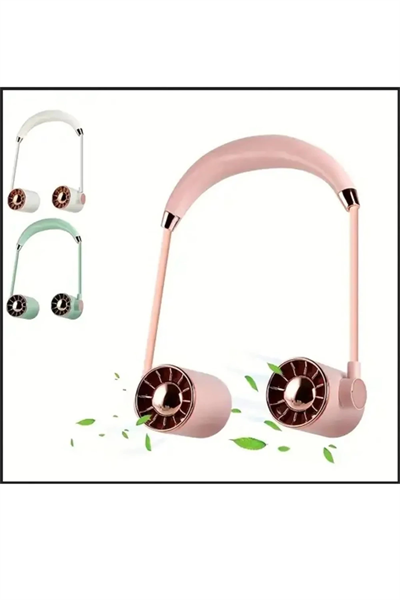 Boyunluk Fan Hava Soğutucu Vantilatör Boyuna Asmalı Şarjlı 3 Kademeli Mini Klima Siyah