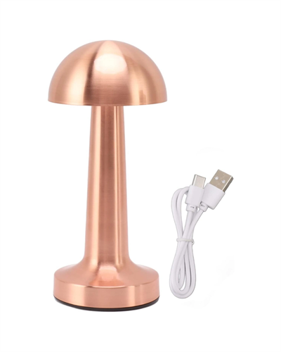 Bronz Dokunmatik Masa Lambası 3 Renk LED Şarjlı Kablosuz USB Çıkışlı