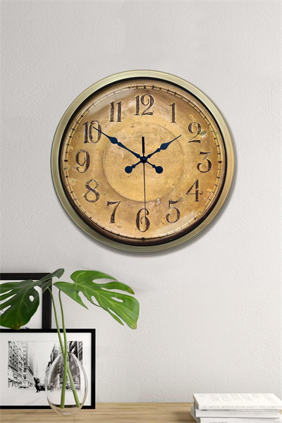 Bronz Nostalji 40 Cm Metal Eskitme Duvar Saati