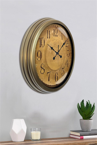 Bronz Nostalji 40 Cm Metal Eskitme Duvar Saati