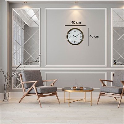 Bronze 40 Cm Metal Eskitme Duvar Saati