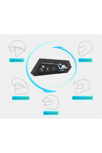 Bt22 Kask Kulaklık Bluetooth Motosiklet Kulaklık 5.0 Bluetooth Interkom Motorsiklet Kulaklık