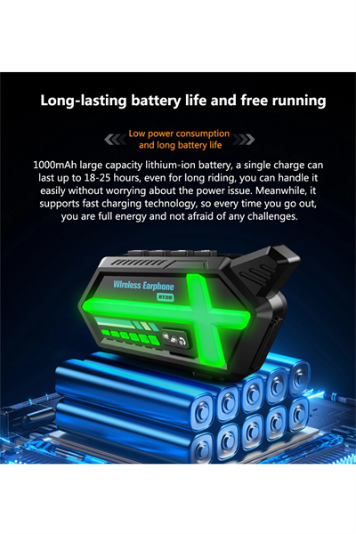 Bt26 Motosiklet Kask Kulaklık Bluetooth Rgb Işıklı 2 Eşleşme Özellikli 1000 Mah Intercom