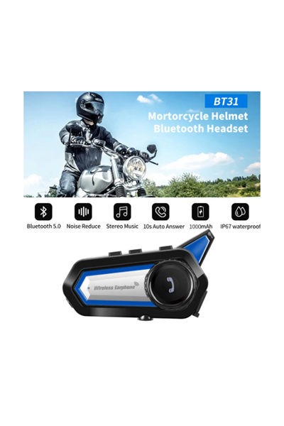 Bt31 Kask Kulaklık Bluetooth 5.0 Motosiklet Interkom Su Geçirmez Kablosuz Kulaklık