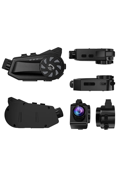 Bt68 Motosiklet Kask Bluetooth Kulaklık 1080p Kamera Ses Kontrolü Video Kayıt Özellikli İntercom