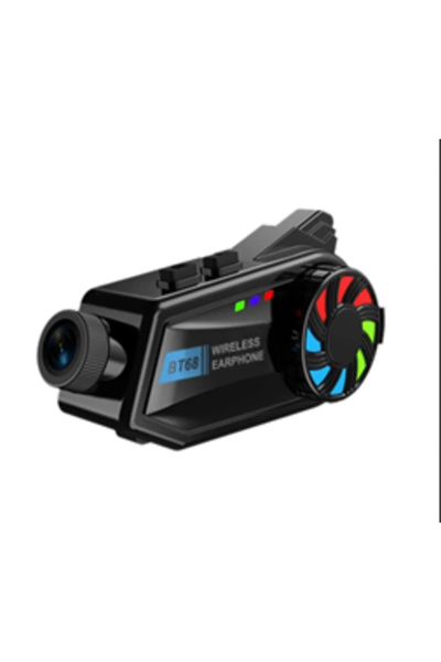 Bt68 Motosiklet Kask Bluetooth Kulaklık 1080p Kamera Ses Kontrolü Video Kayıt Özellikli İntercom