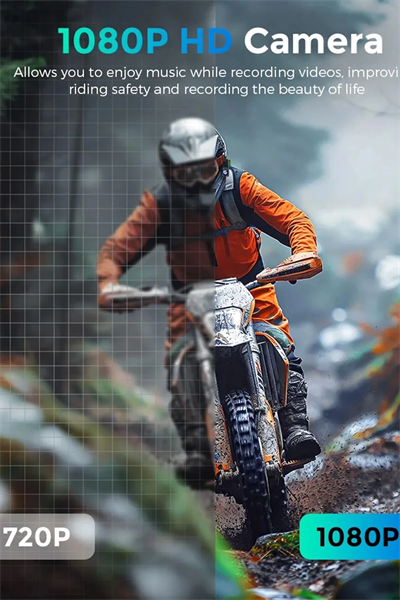 Bt68 Motosiklet Kask Bluetooth Kulaklık 1080p Kamera Ses Kontrolü Video Kayıt Özellikli İntercom