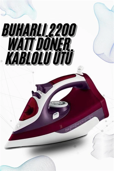 Buharlı Kablolu Ütü 2200 Watt Kireçlenme Önleyici Şok Buharlı Yeni Nesil