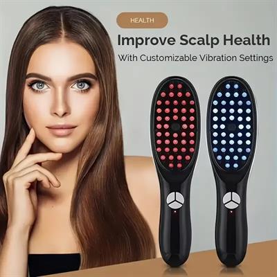 ​​Buharlı Titreşimli ve Kırmızı Mavi Işık Terapili Kafa ve Saç Bakım Tarağı (3936)