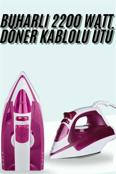 Buharlı Ütü 2200 Watt Seramik Tabanlı Taşınabilir Kablolu Ütü
