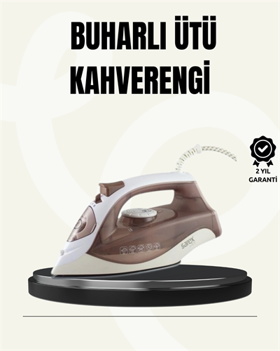 Buharlı Ütü 2200W Seramik Taban 300 ml Kahverengi Dikey Ütüleme