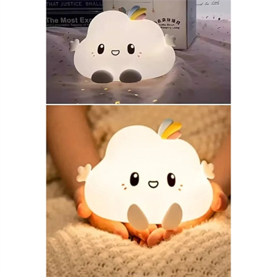 Bulut Tasarımlı Renk Değiştirebilen Dokunmatik Gece Lambası