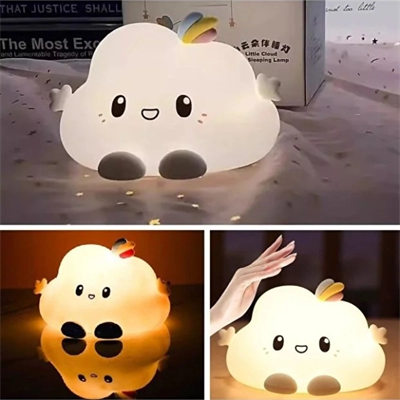 Bulut Tasarımlı Renk Değiştirebilen Dokunmatik Gece Lambası