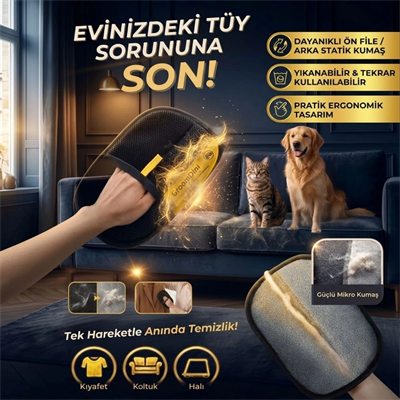 Büyük Boy Evcil Hayvan Tüy Alma Eldiveni, Geliştirilmiş Elektrostatik Tüy Toplayıcı Kedi Köpek Bakım Ve Temizlik Eldiveni Bx40