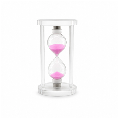 Büyük Cam Kum Saati Cam Standlı= Çap: 7.5cm-yükseklik: 15cm Bx40