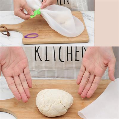 Büyük Hamur Torbası Silikon Şeffaf Hamur Yoğurma Torbası Ekmek Makarna Mantı Hamuru Kolay Yoğurma (3936)
