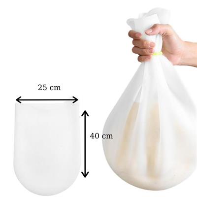 Büyük Hamur Torbası Silikon Şeffaf Hamur Yoğurma Torbası Ekmek Makarna Mantı Hamuru Kolay Yoğurma (3936)