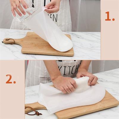 Büyük Hamur Torbası Silikon Şeffaf Hamur Yoğurma Torbası Ekmek Makarna Mantı Hamuru Kolay Yoğurma (3936)