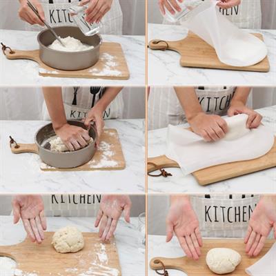 Büyük Hamur Torbası Silikon Şeffaf Hamur Yoğurma Torbası Ekmek Makarna Mantı Hamuru Kolay Yoğurma (3936)