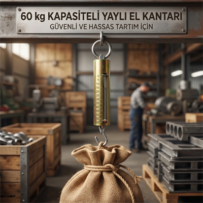 Büyük Yaylı Demir El Kantarı - 60 KG Kapasiteli - Mekanik El Terazisi