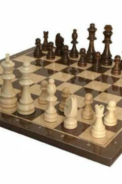 Büyük boy ceviz ahşap satranç takımı ve dama seti ahşap figürlü taşlarla - Hobi & Eğlence